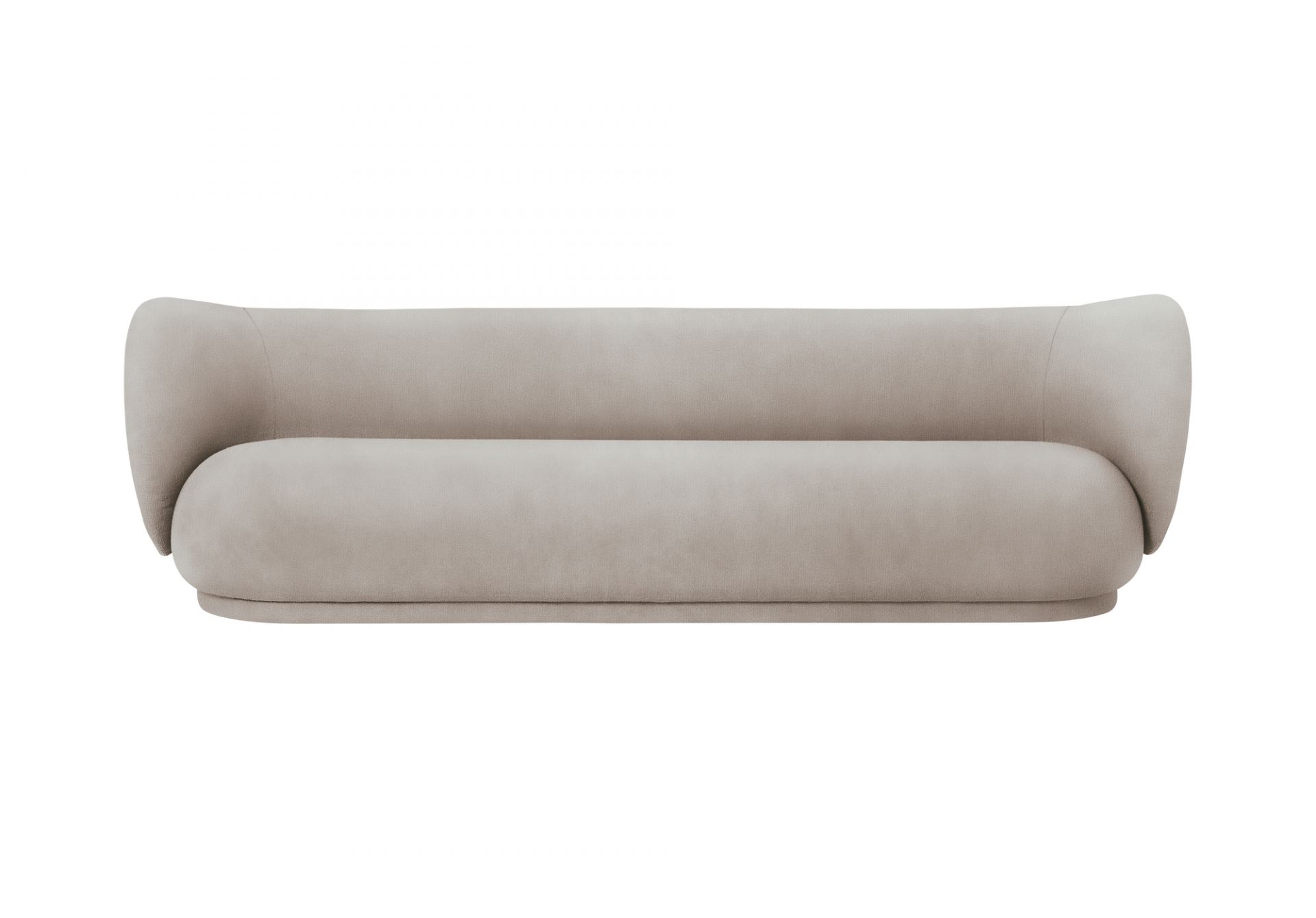 Draufsicht des Rico Sofas von Ferm Living, ein modernes, beiges 4-Sitzer Sofa.
